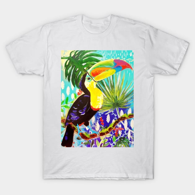 Toucan in the jungle art print T-Shirt by Orangerinka